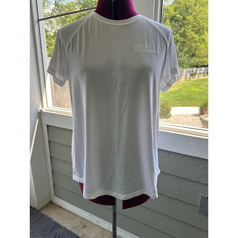 Lot of 2 Tek Gear Essential Gear White Short Sleeve Active Shirt Women Medium